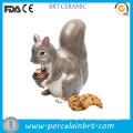 New product squirrel eating pine nut shape wholesale ceramic cookie jars